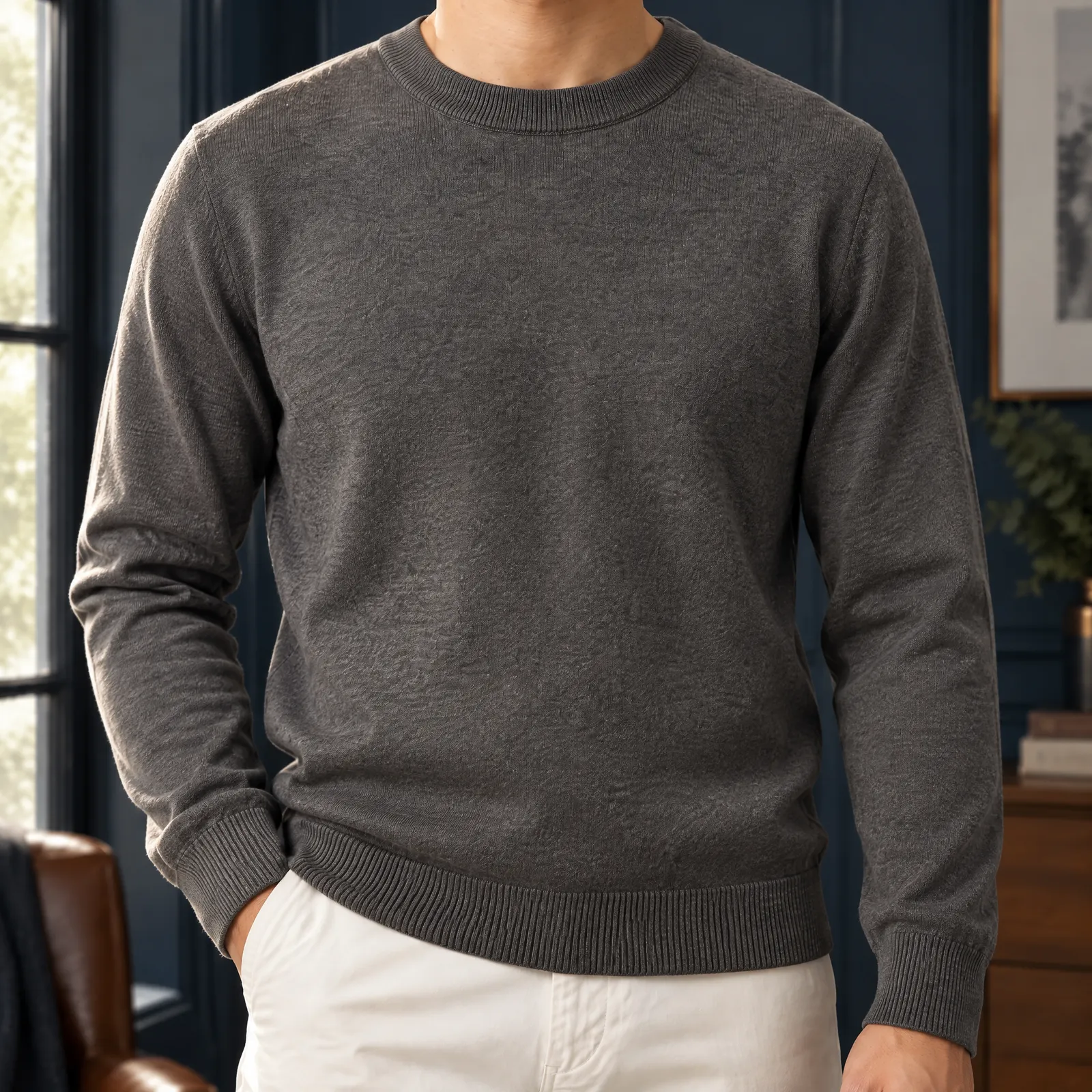 Brookhaven Crewneck Sweater: detail view